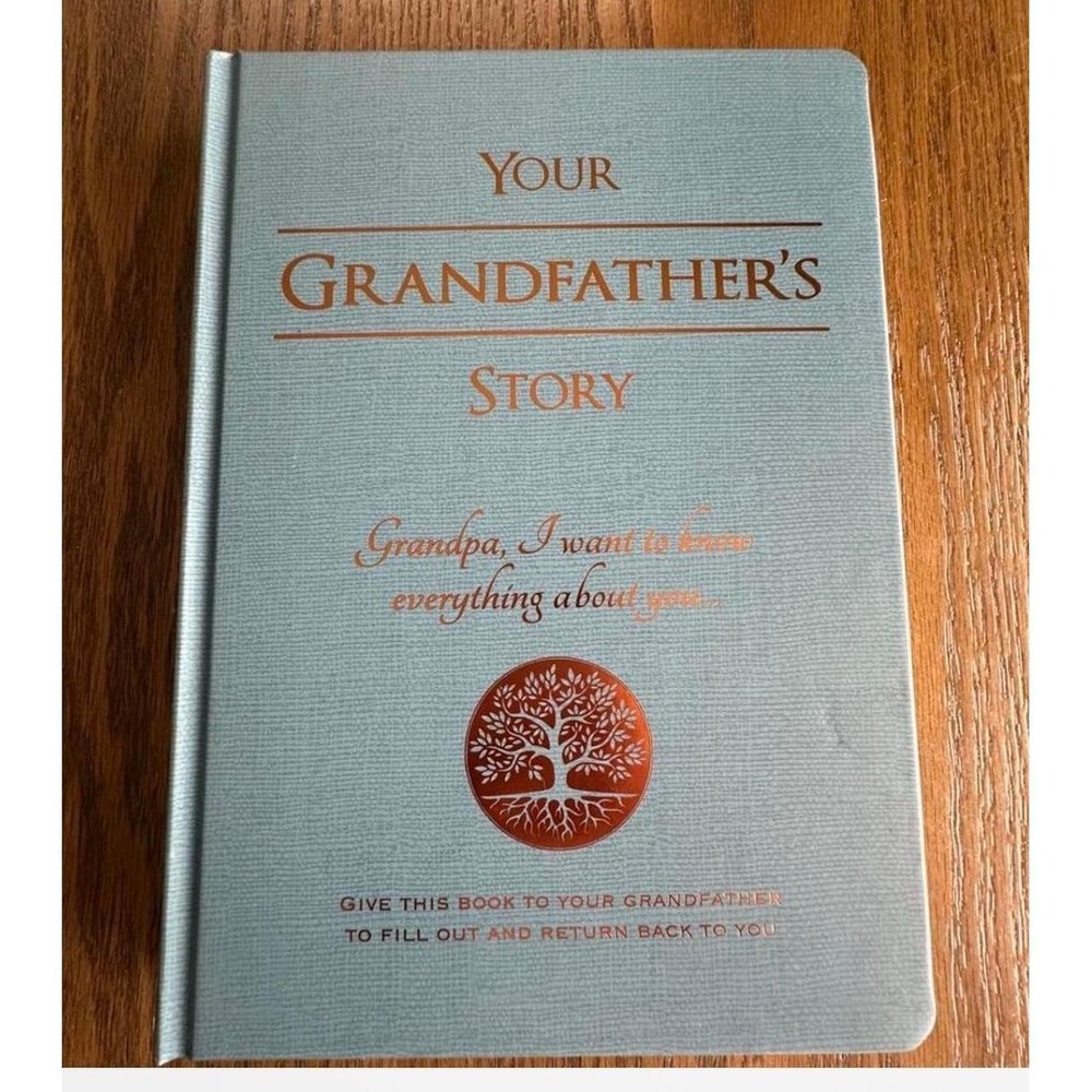Piccadilly Your Grandfathers Story Guided Journal Memory Book Blue Copper Foil